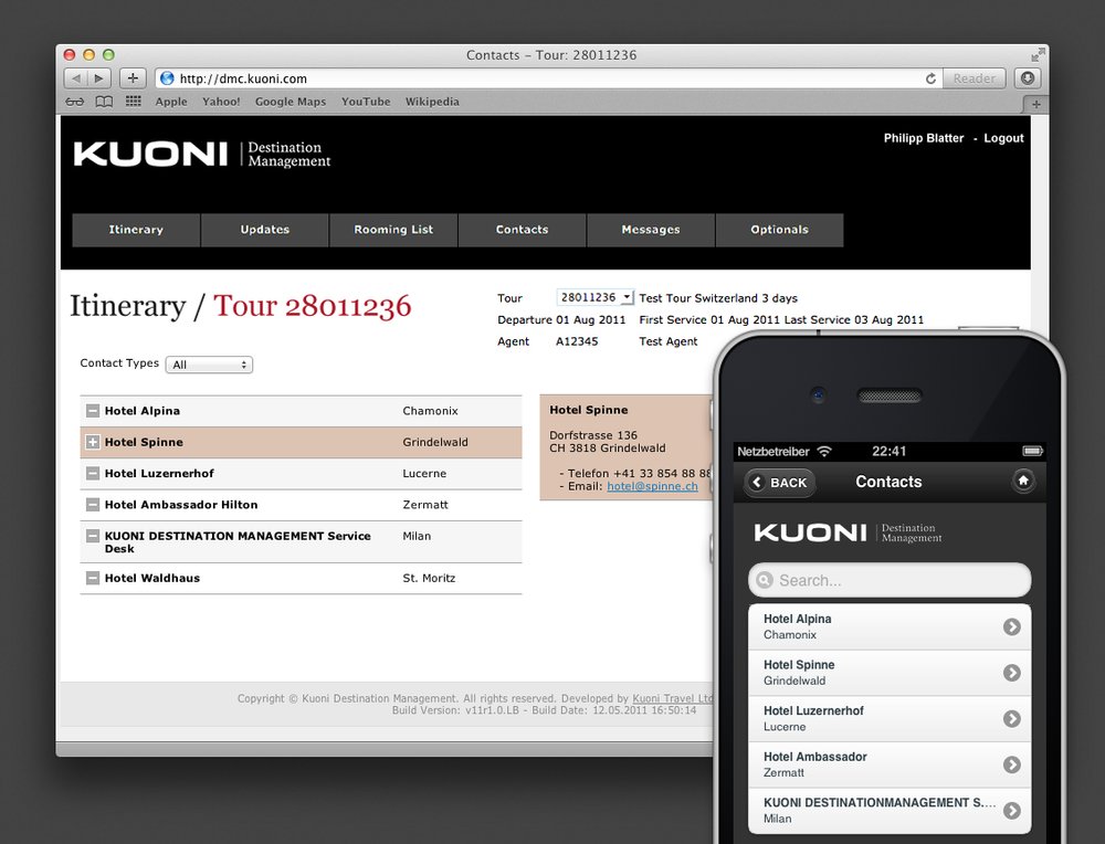 Localbased Information und Kommunikation während der Gruppen-Rundreise für Reiseleiter von Kuoni. - 1