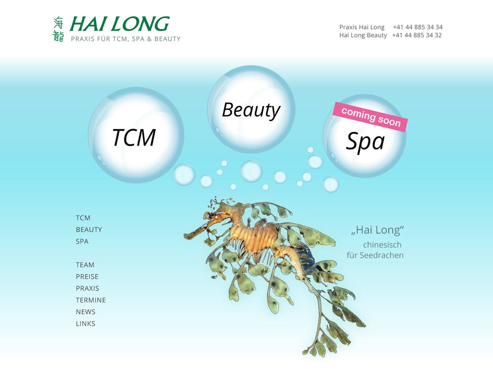 Responsive Webdesign für TCM, Spa & Beauty Praxis "Hai Long" inklusive online Booking Engine.