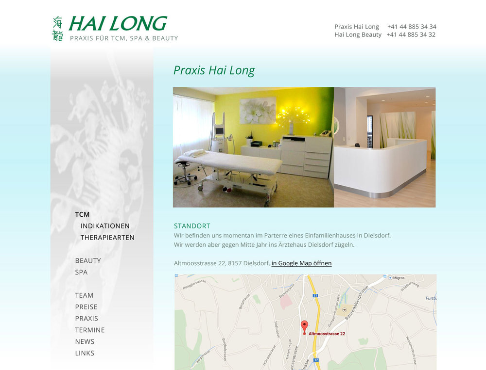 Responsive Webdesign für TCM, Spa & Beauty Praxis "Hai Long" inklusive online Booking Engine. - 2