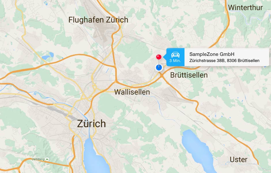 SampleZone Webagentur Lageplan Zürich