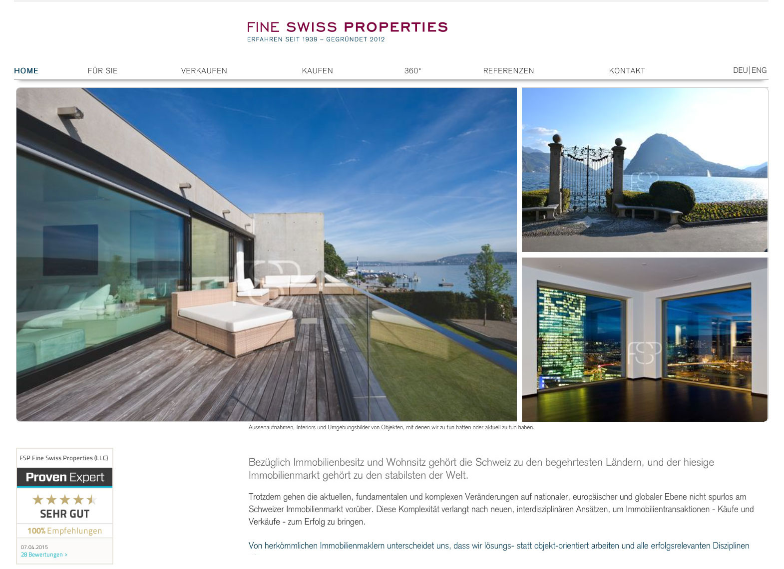 Fine Swiss Properties Responsive Slideshow aus Kunden Objekte