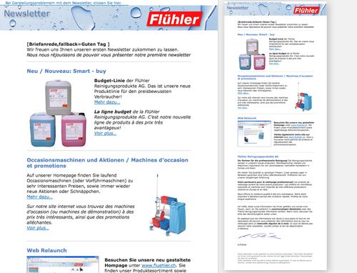 Flühler - Email Newsletter