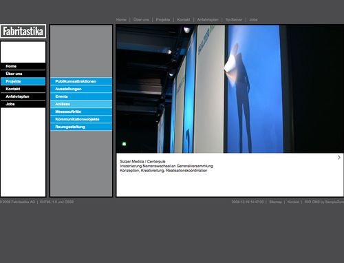 Fabritastika.ch - Website mit RIO CMS