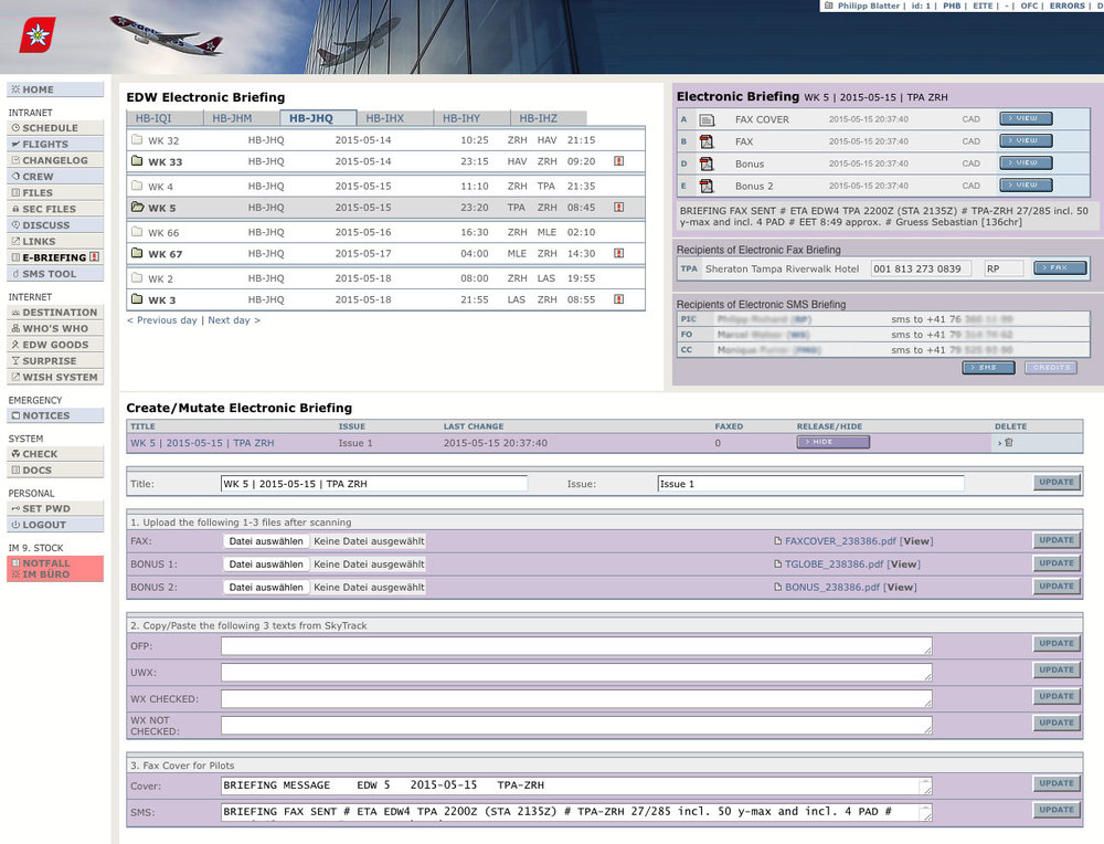 Täglicher zentraler Kommunikations- und Informations-Mittelpunkt von allen Flightattends und Piloten von Edelweiss Air. - 4