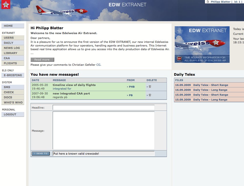 Kommunikations- und Druckkosten sparen dank digitaler Extranet Lösung, die alle Suppliers des täglichen Flug Business von Edelweiss Air einbezieht.