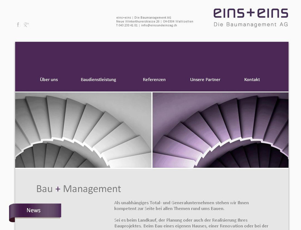 Responsive Website eines Generalunternehmers, basierend auf unserem Content Management System RIO CMS.