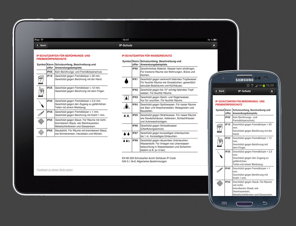 Entwicklung einer Elektriker App für alle Elektro-Installateure. Mediengerechte Darstellung von Formeln, Symbolen, Checklisten und Tabellen. Off- und online nutzbar. - 1