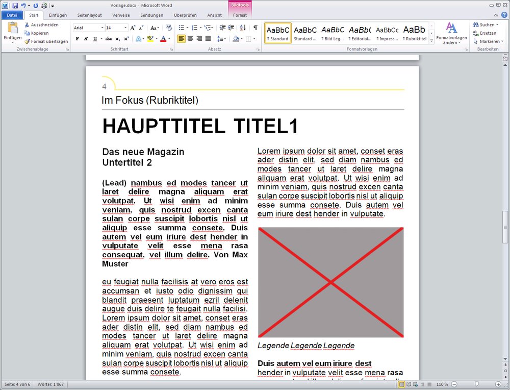 Umsetzung eines Broschuren Designs als Officevorlage in Microsoft Word für kostengünstige Produktion. - 2