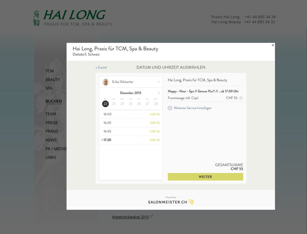 Responsive Webdesign für TCM, Spa & Beauty Praxis "Hai Long" inklusive online Booking Engine. - 4