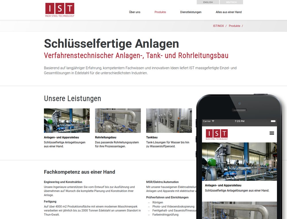 Re-Design einer Website mit vorgegebenem Corporate Design. Optimiert für Desktop, Smartphone, Tablets. Direkte Bearbeitung der Texte auf jeweiliger Seite. - 1