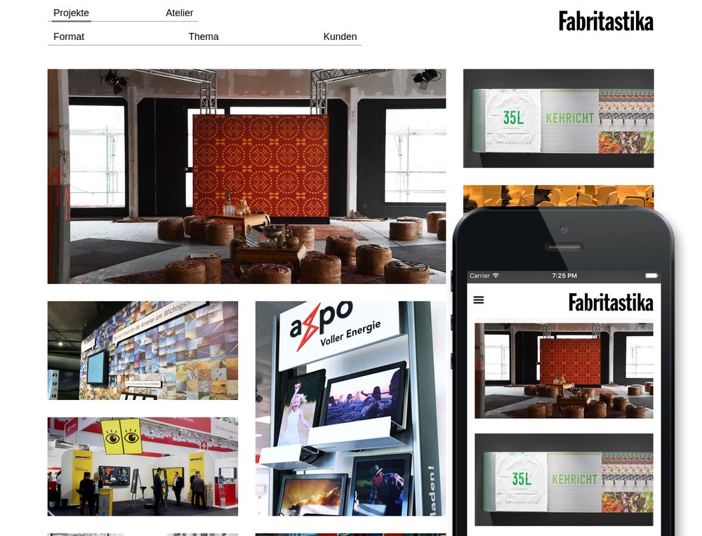 Re-Design einer Agentur-Website mit Projektportfolio. Responsive Design auf Basis von Kunden-Entwürfen. 