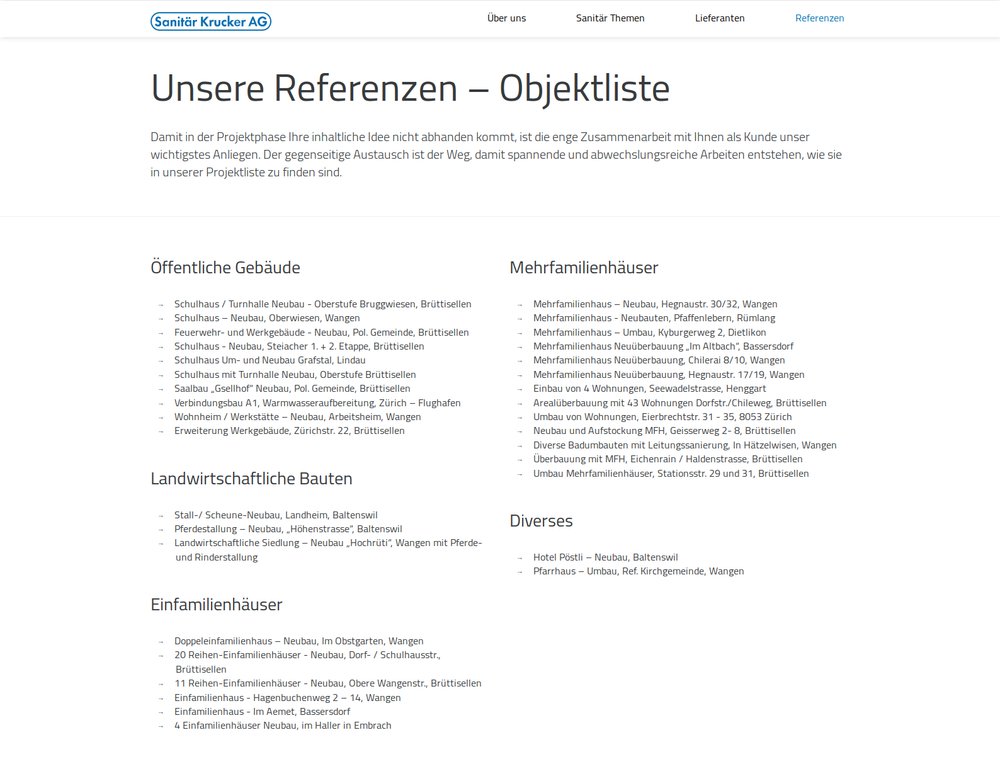 Mobil optimierte Website ersetzt alten Webauftritt eines Sanitärbetriebs. A bis Z Betreuung des Kunden inkl. Inhaltserstellung und -pflege. - 3