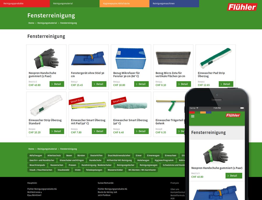 Produktkatalog und Webshop aus einer Datenquelle: zentrales Produkt Informations System sorgt für Konsistenz und einfache Datenpflege. - 5