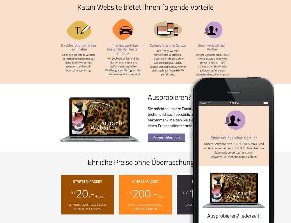 Landing Page zur Darstellung eines Dienstleistungsangebots. Responsive Design für optimierte Darstellung auf mobilen Geräten. - 1